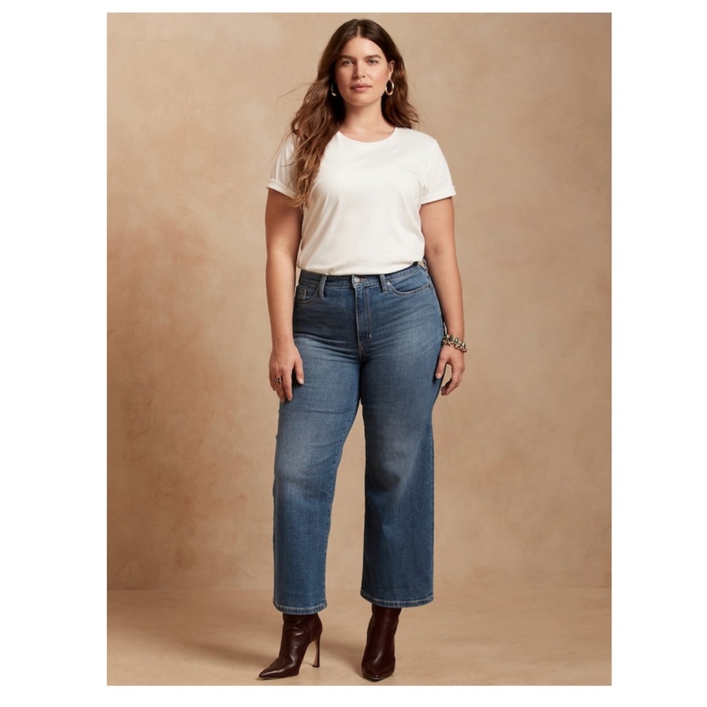 Banana Republic High-Rise Slim Wide-Leg Cropped Jean